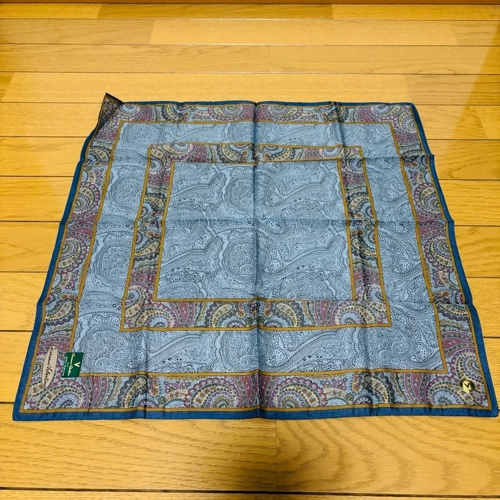 Giovanni Valentino Paisley Patterned Cotton Handkerchief/Bandana Scarf 47cm